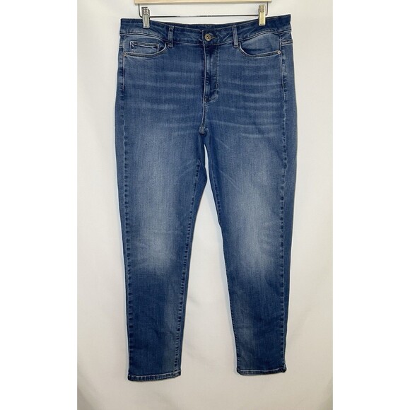 J. Jill Denim Boyfriend Straight Leg Ankle‎ Jeans Women's Size 12 Regular - Picture 1 of 11